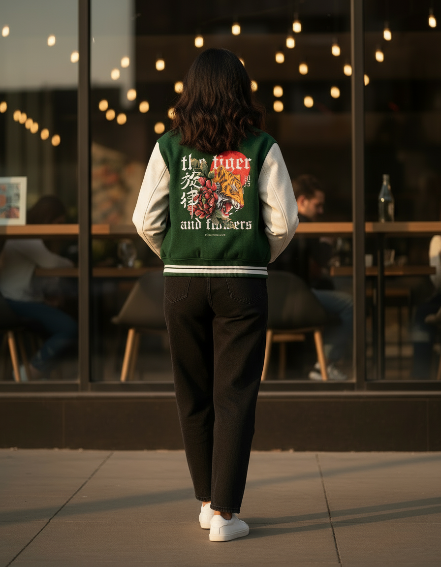 Green Hunter Jacket Back Mockup