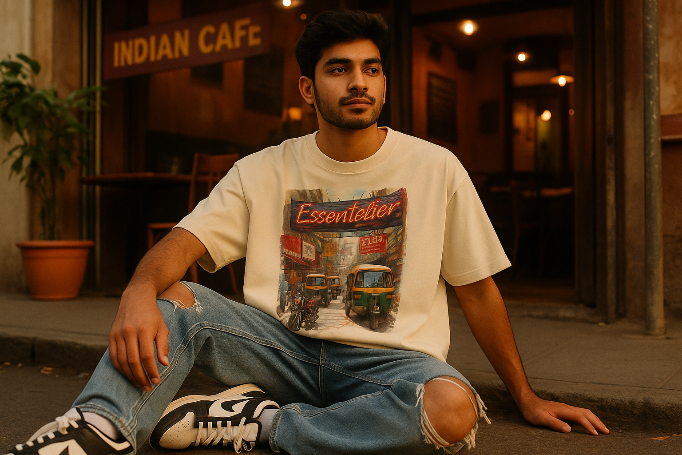 Gully Tee Cafe Lifestyle Mockup
