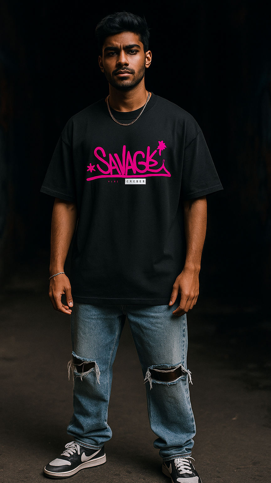 Savage Tee Streetwear Mockup